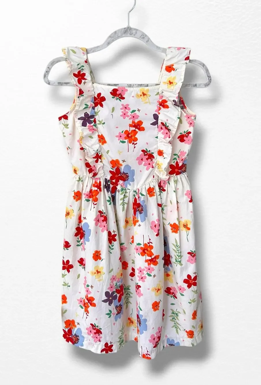 Hanna Andersson Summer Floral Ruffle Dress, Size 12